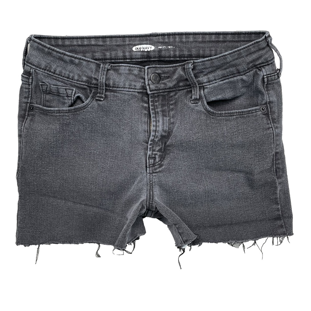 Old Navy Jean Short Women's 30* Raw Hem Slim Y2K Western Rodeo Biker 90's Grunge